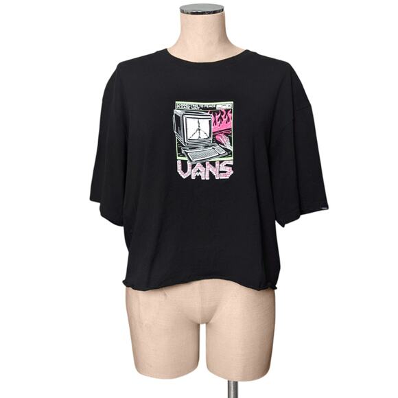 VANS Cut Off Skull Computer Connecting To Peace Graphic T-Shirt Tee Shirt L - Picture 1 of 1
